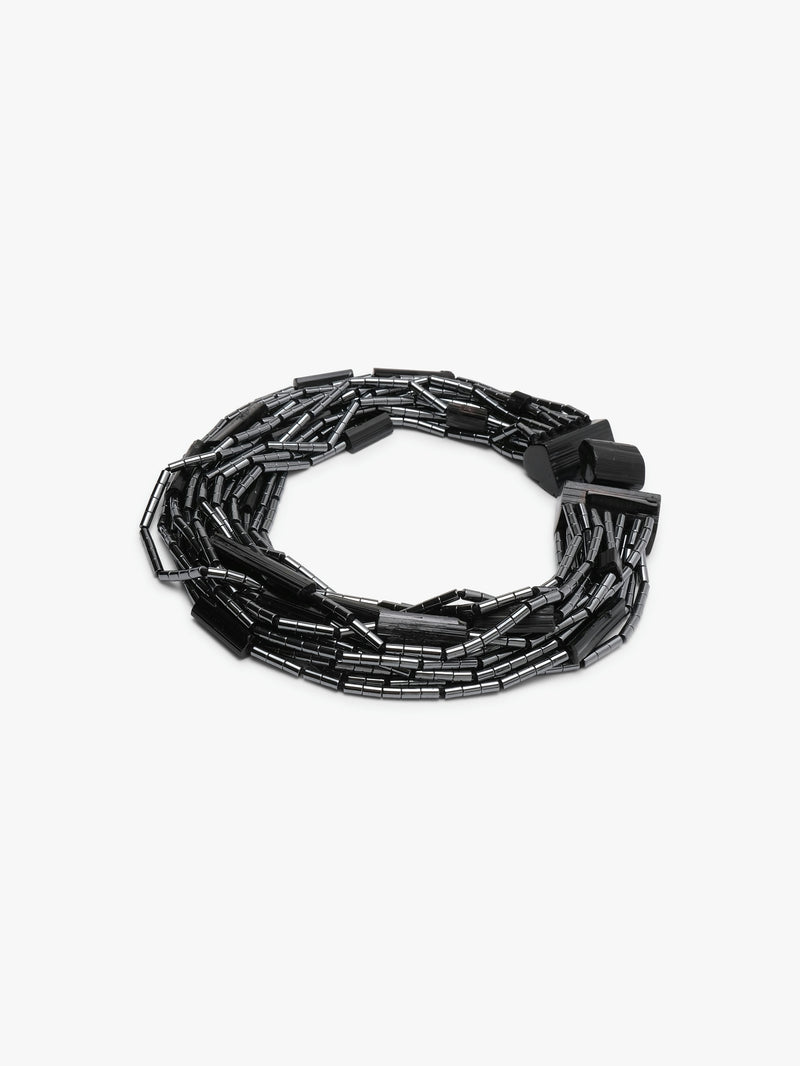 Necklace: hematite, tourmaline