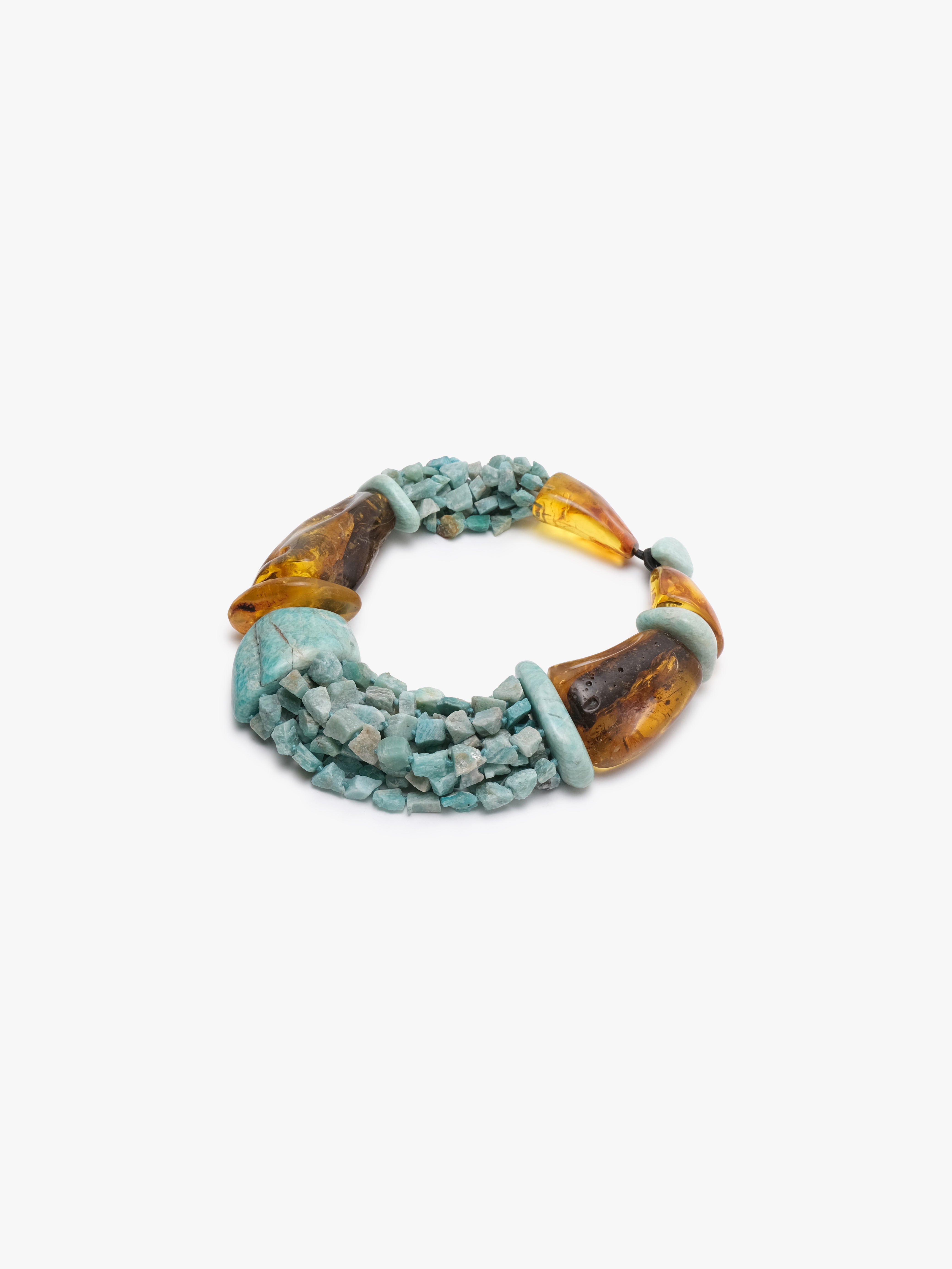 Necklace: amber, amazonite