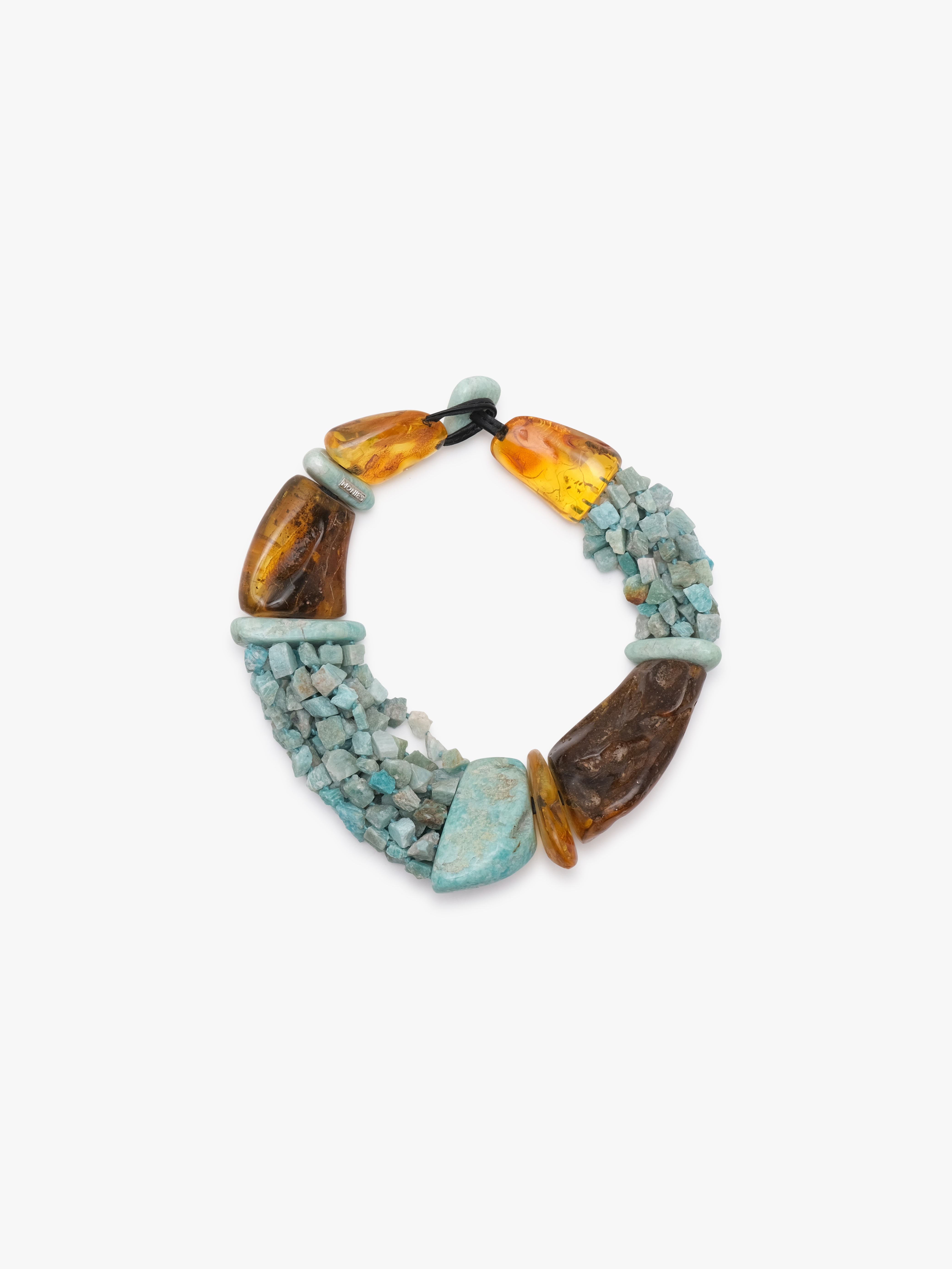Necklace: amber, amazonite