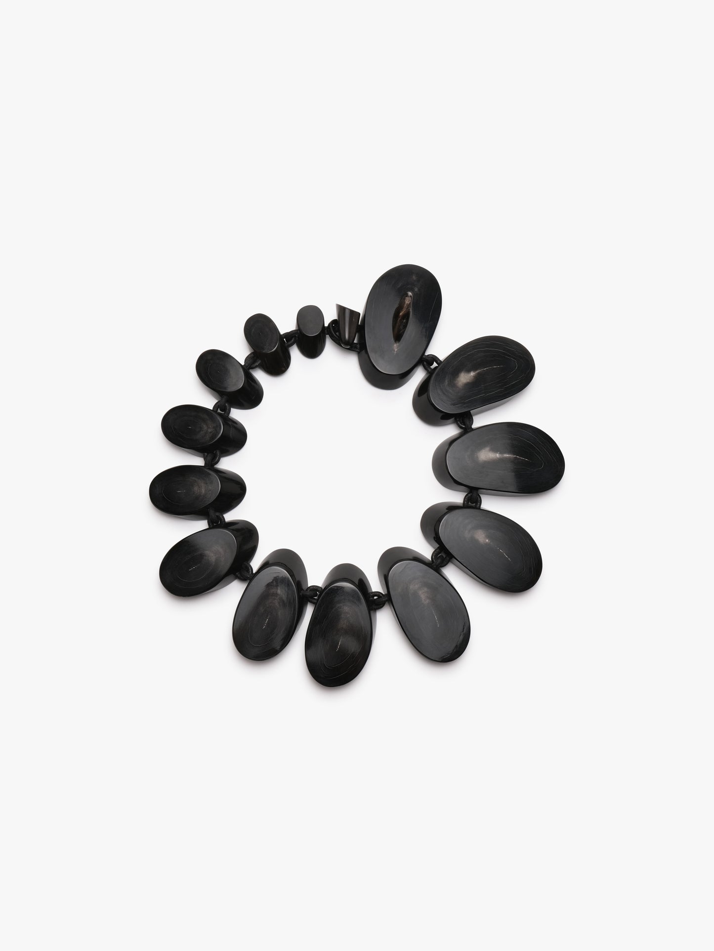 Necklace: horn, leather