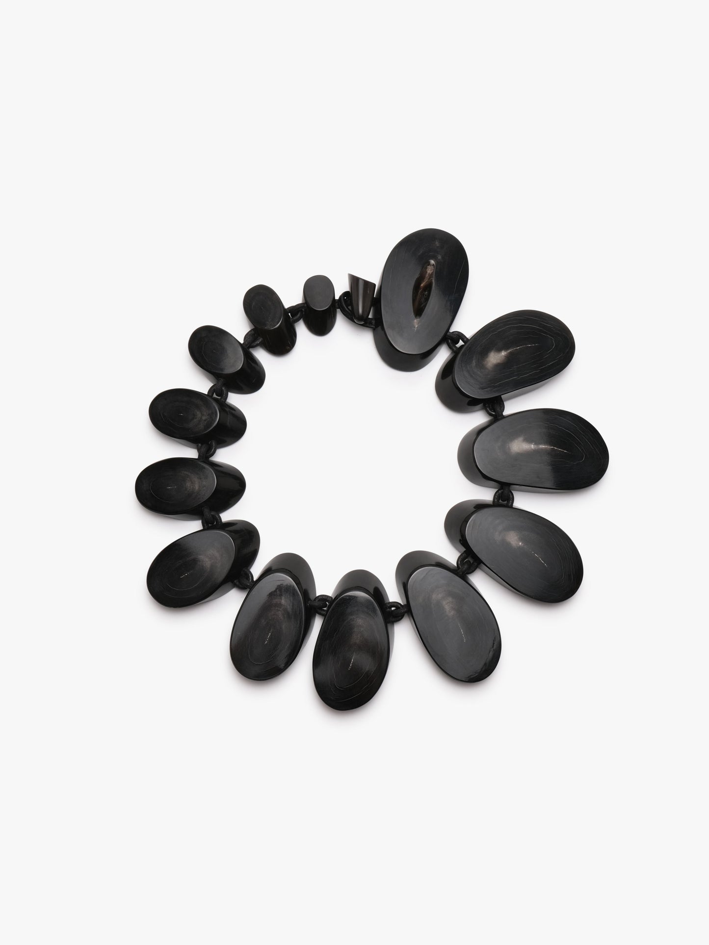 Necklace: horn, leather