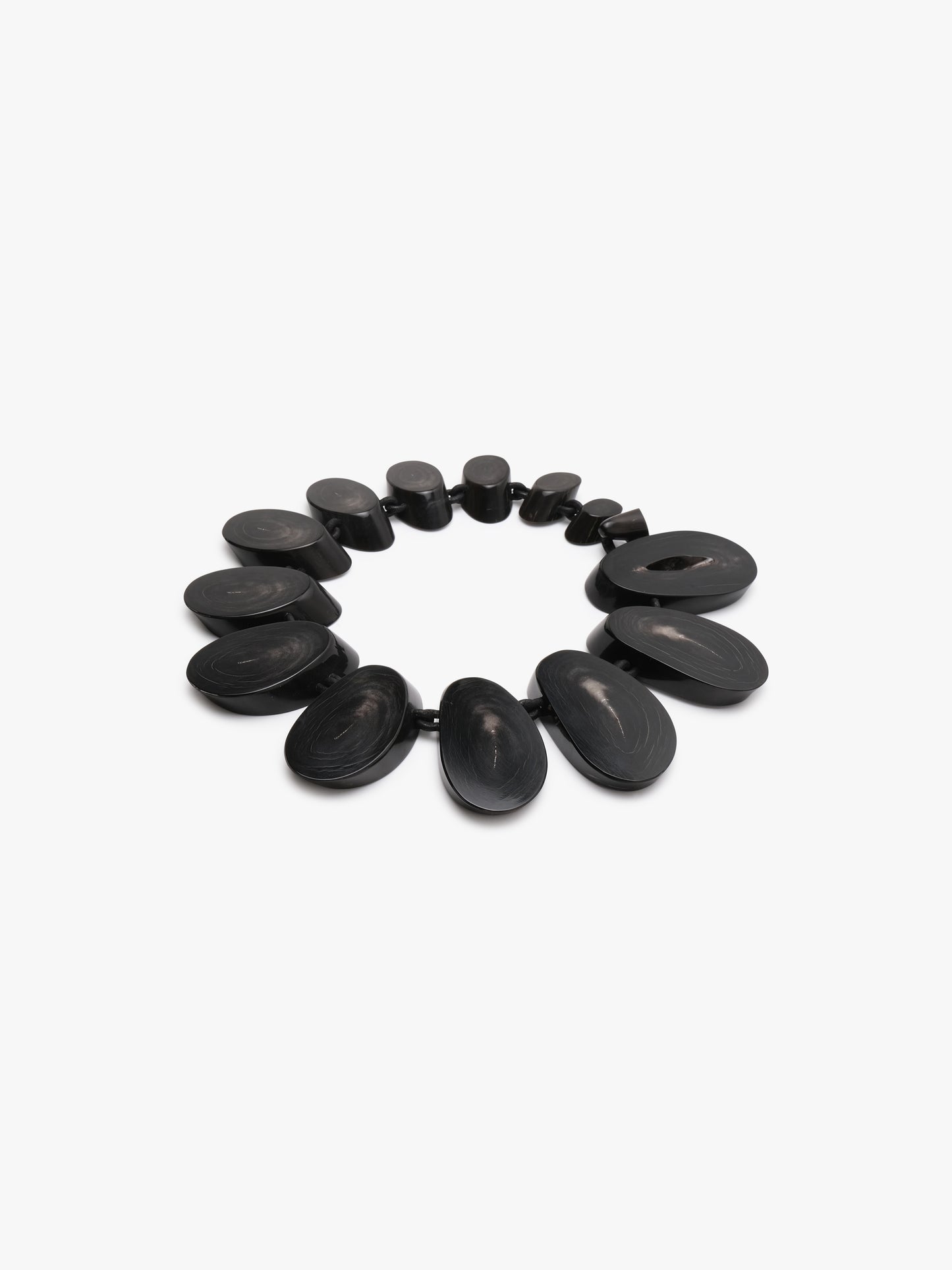 Necklace: horn, leather