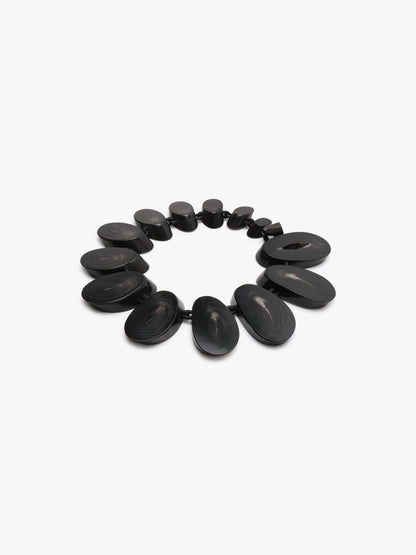 Necklace: horn, leather