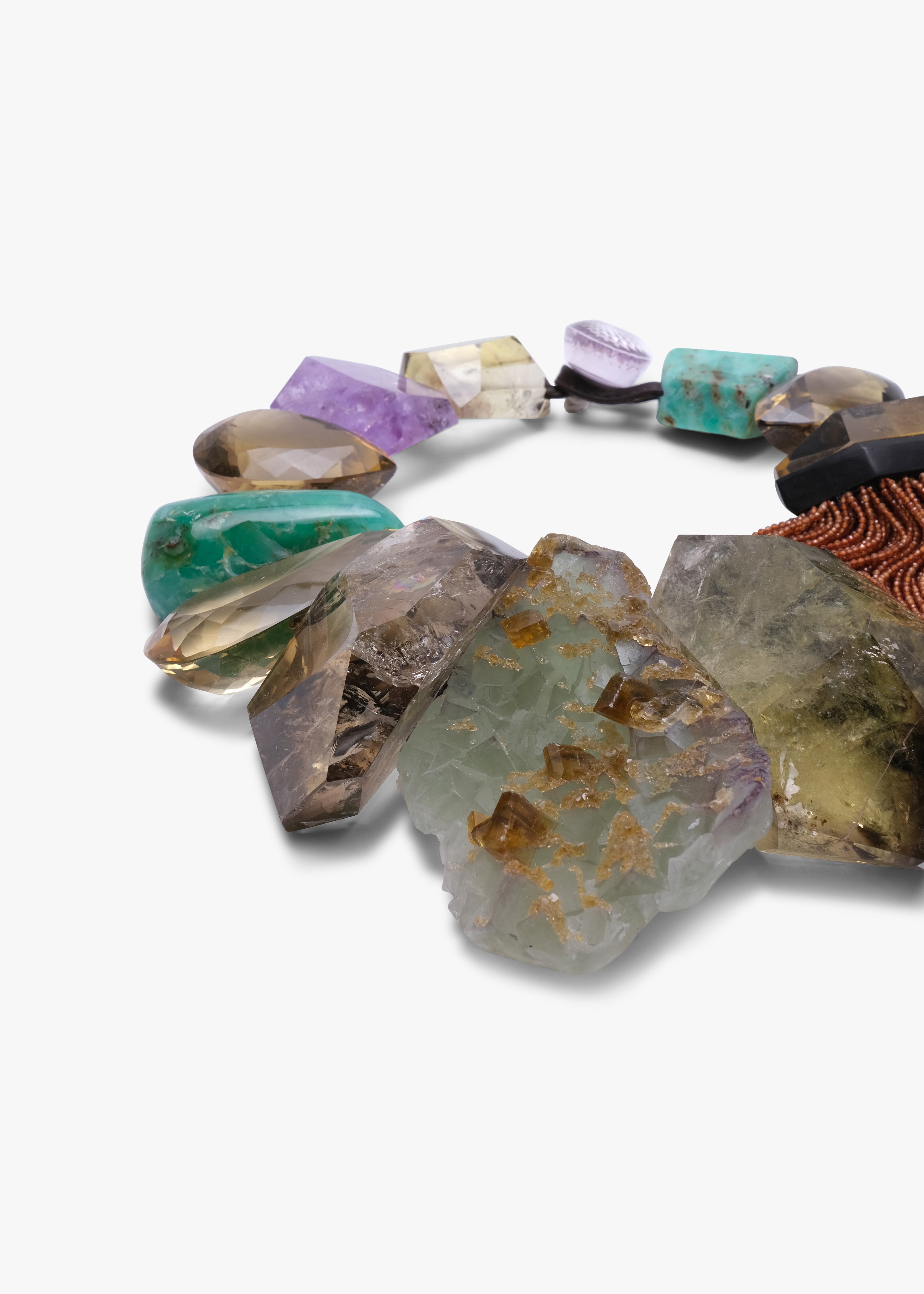 Necklace: citrine, amethyst, chrysoprase, topaz