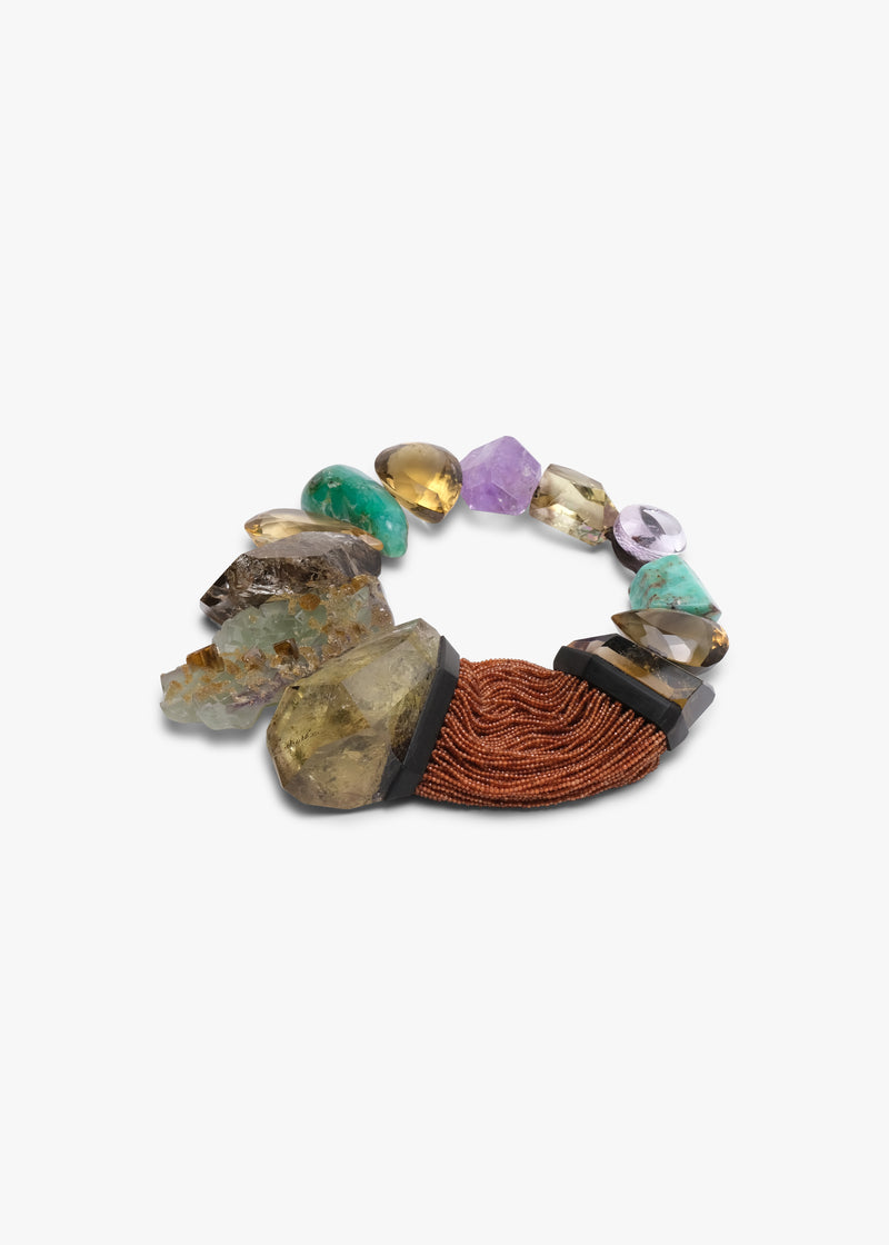 Necklace: citrine, amethyst, chrysoprase, topaz