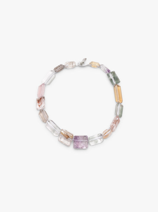 Necklace: amethyst, citrine, rosequartz, ruthilated quartz