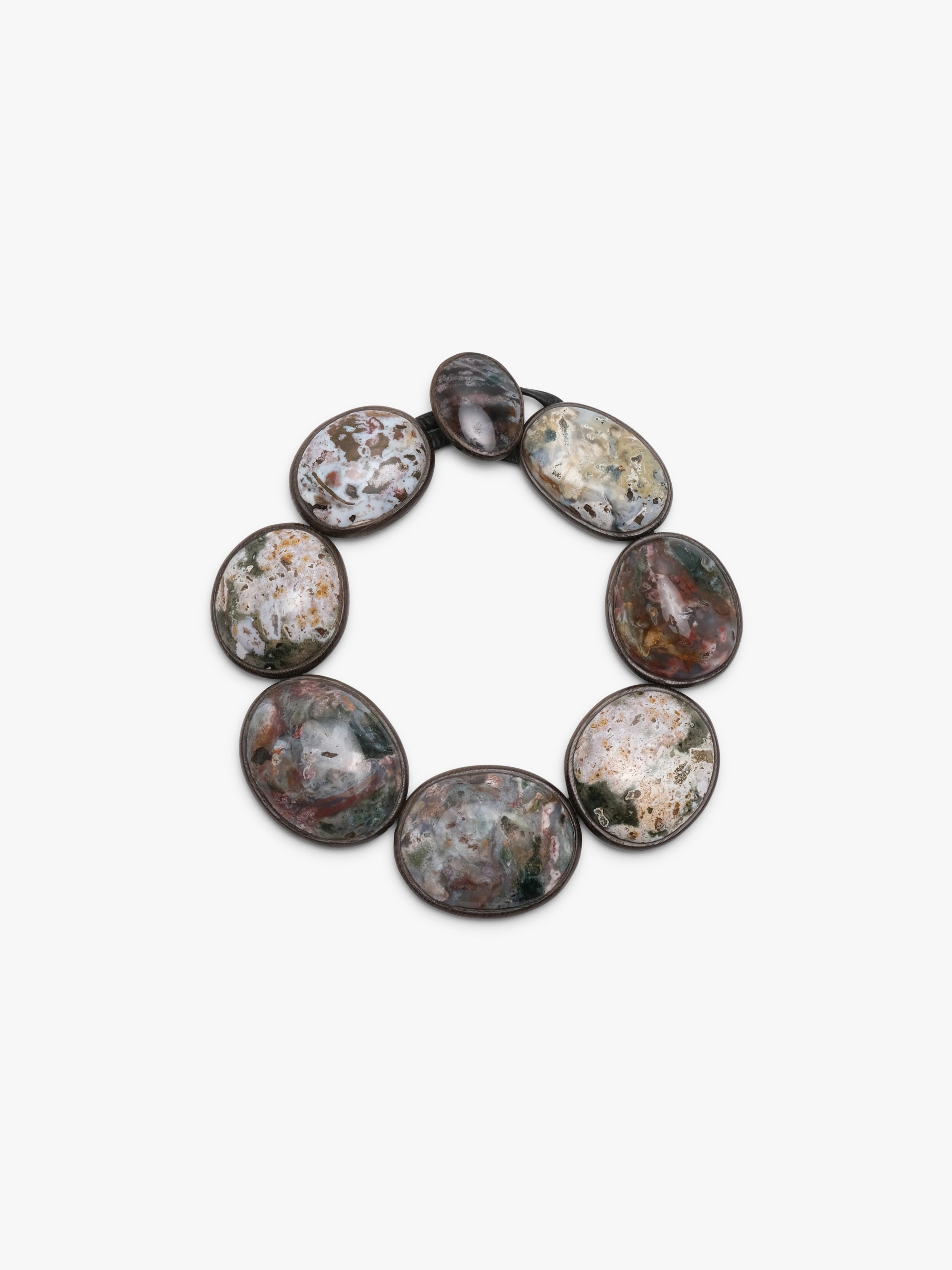 Necklace: bog oak, ocean jasper