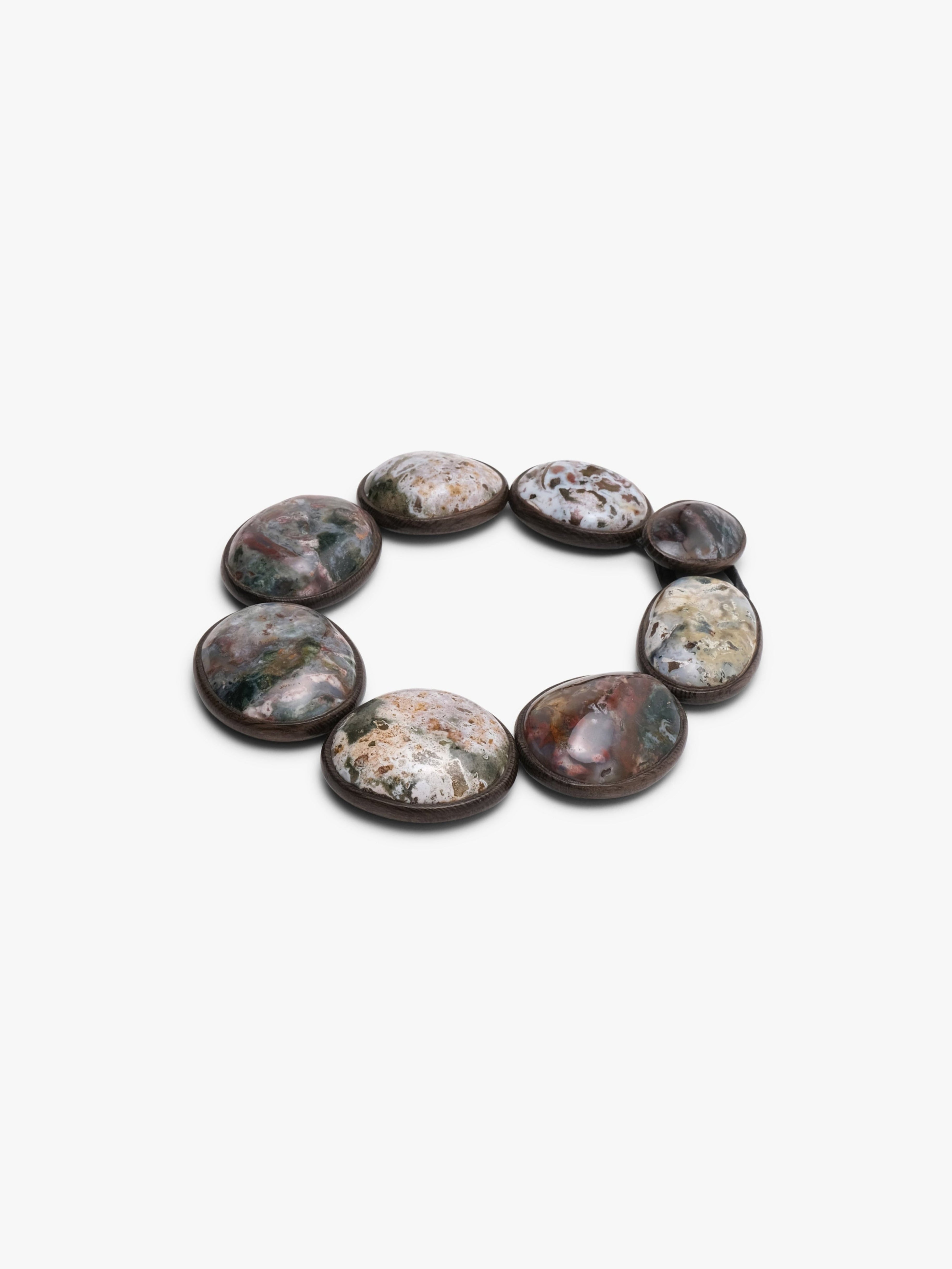 Necklace: bog oak, ocean jasper