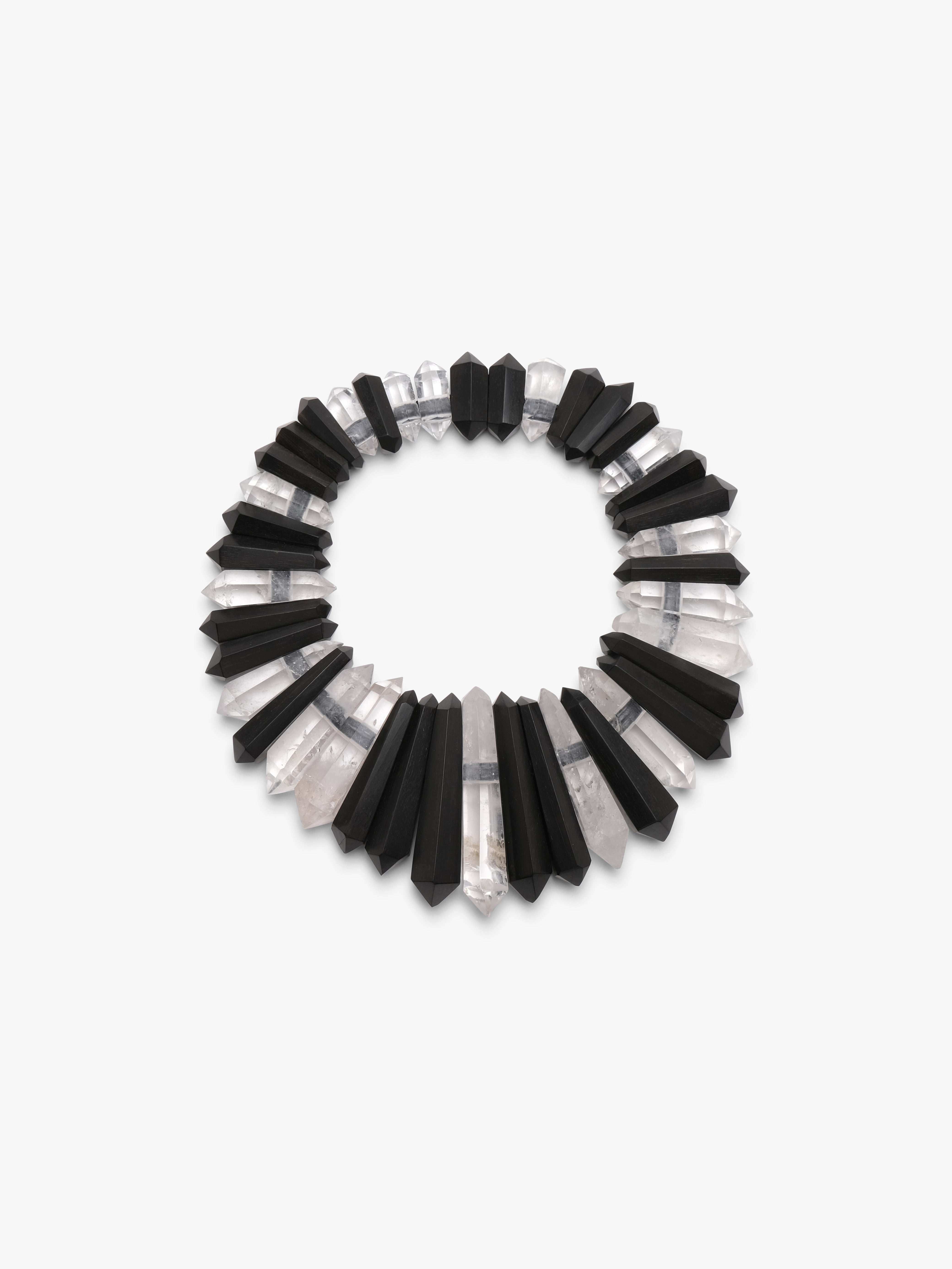 Necklace: mountain crystal, ebony