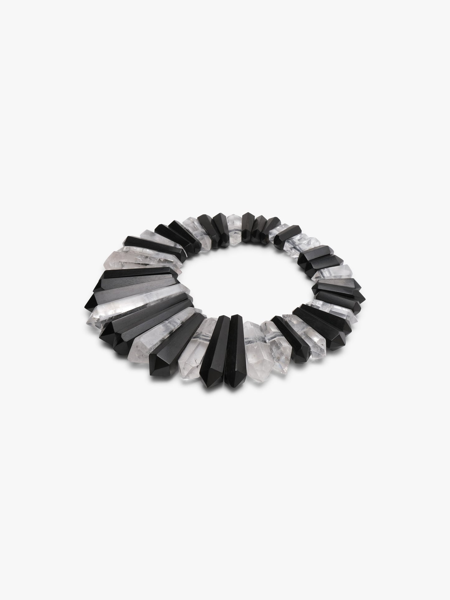 Necklace: mountain crystal, ebony