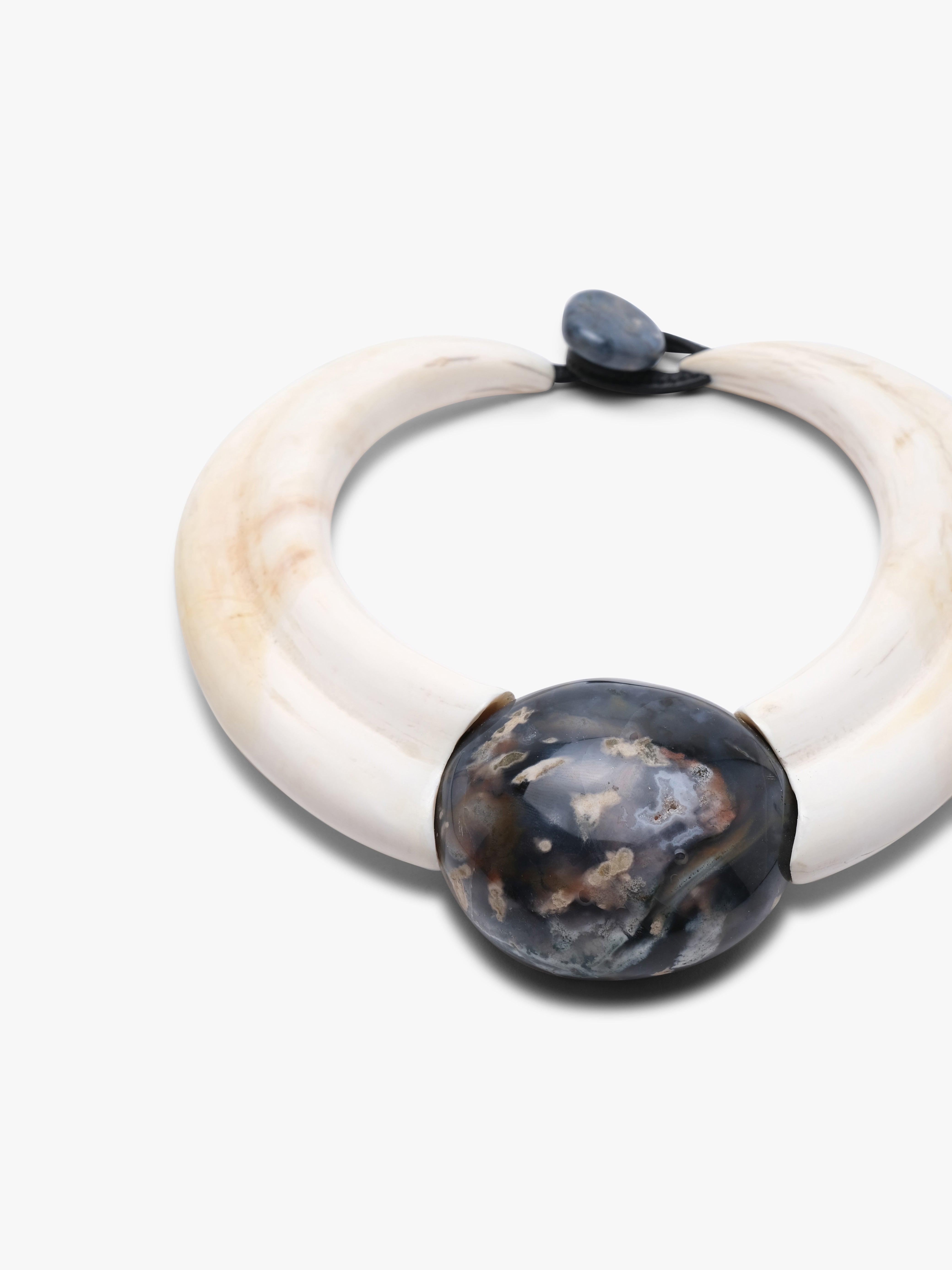 Necklace: ocean jasper, warthog tooth