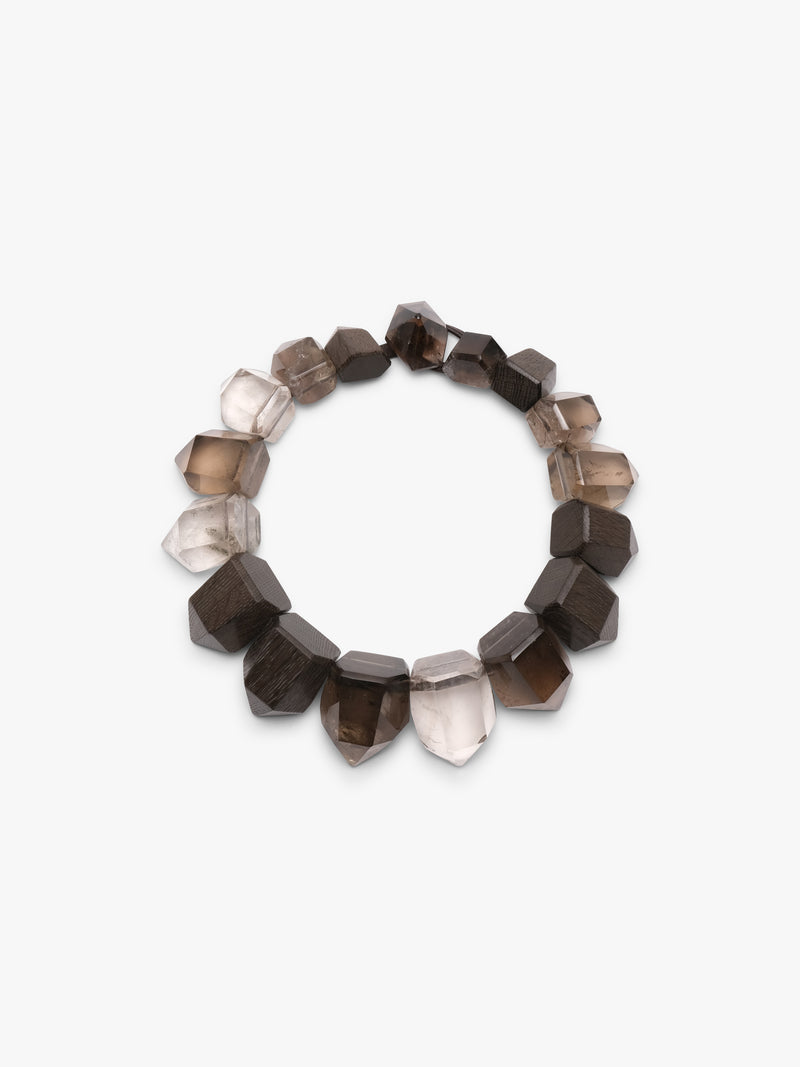 Bracelet with faceted beads on a white background