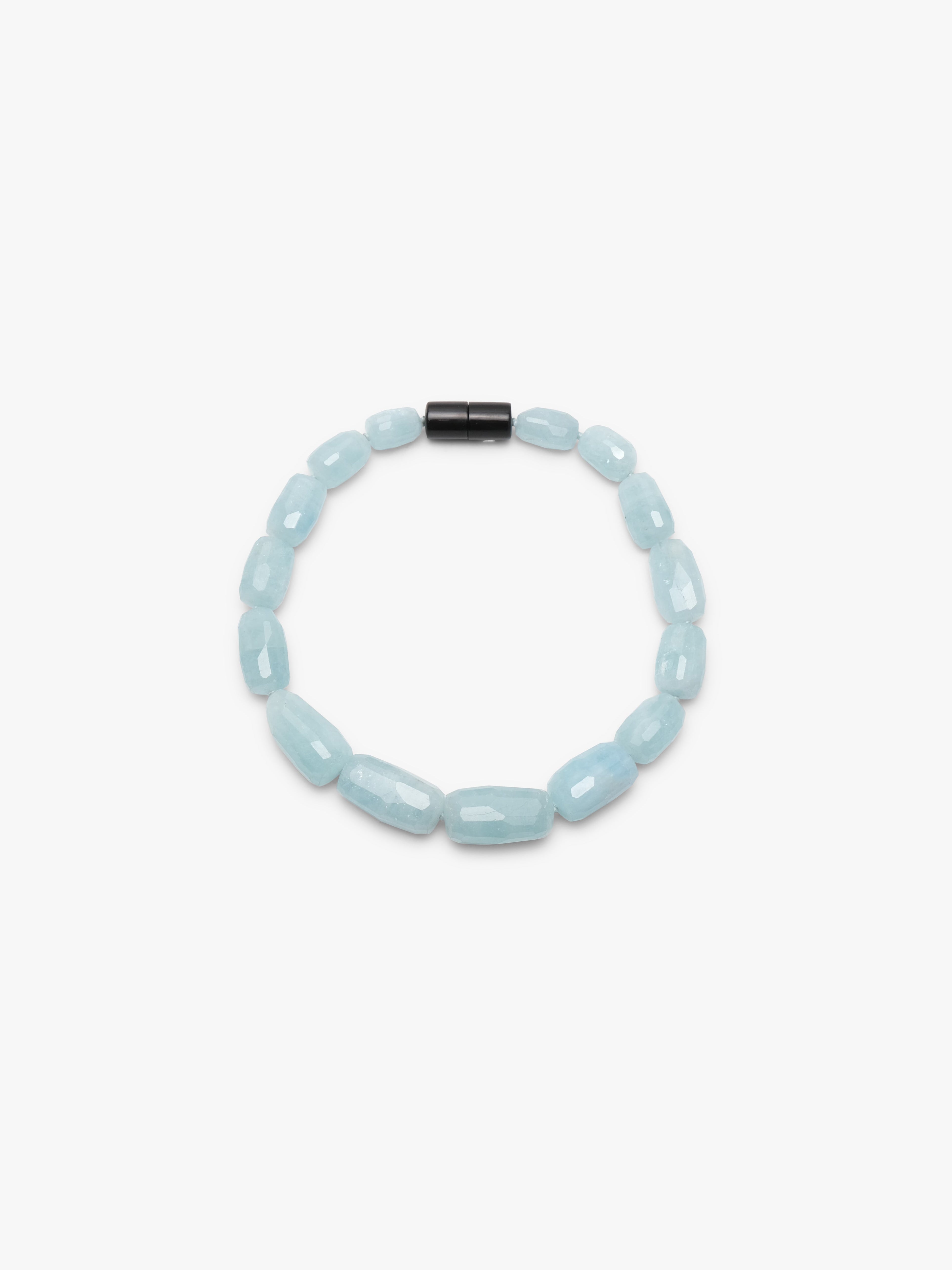 Necklace: aquamarine, horn
