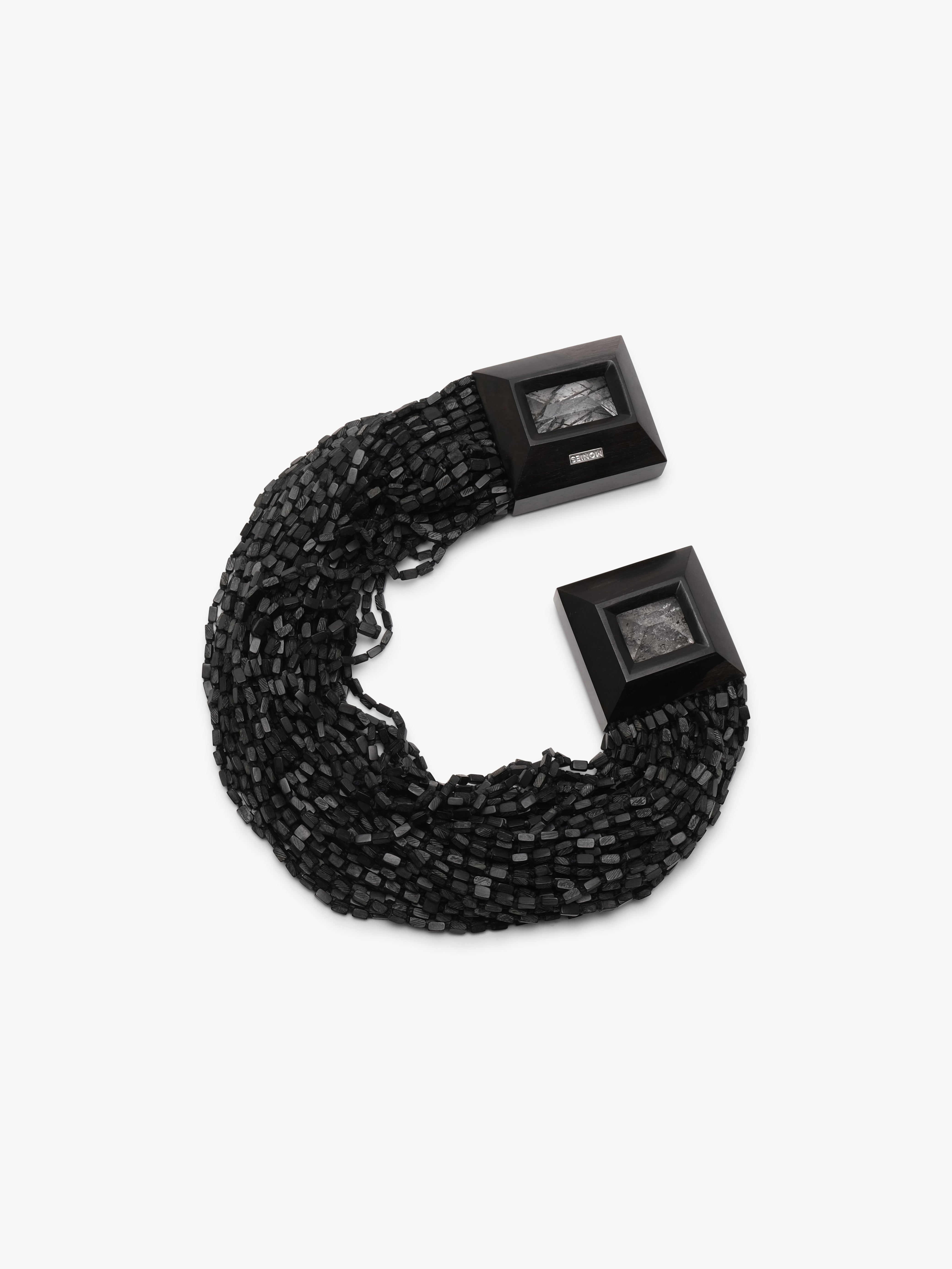 Necklace: tourmaline quartz, ebony