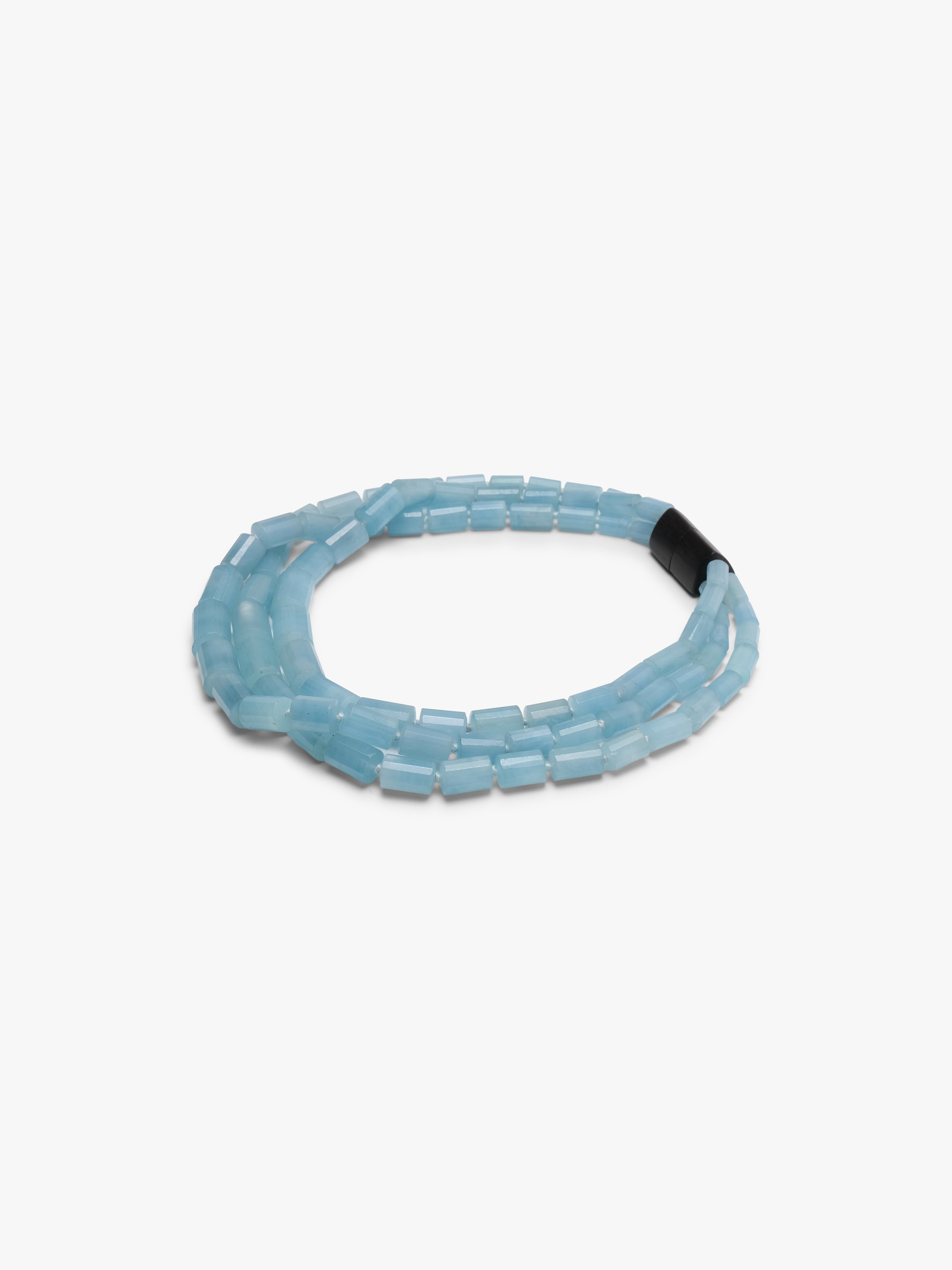 Necklace: aquamarine, ebony
