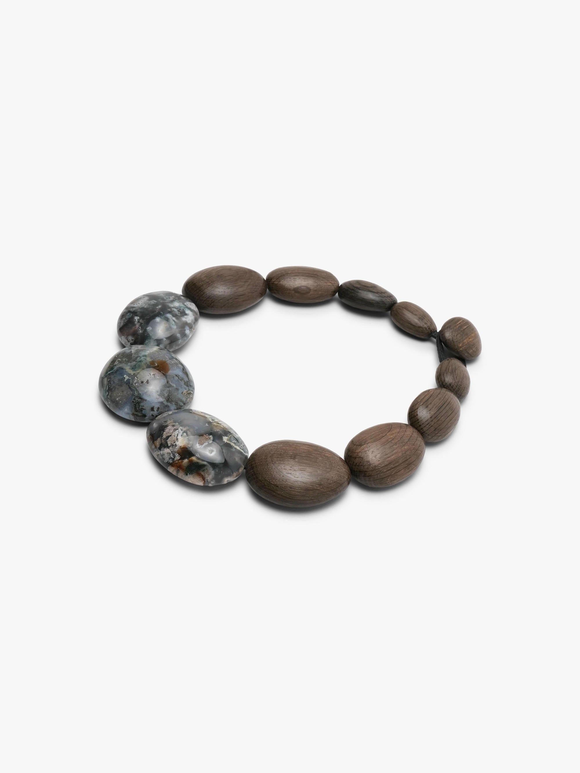 Necklace: ocean jasper, bog oak