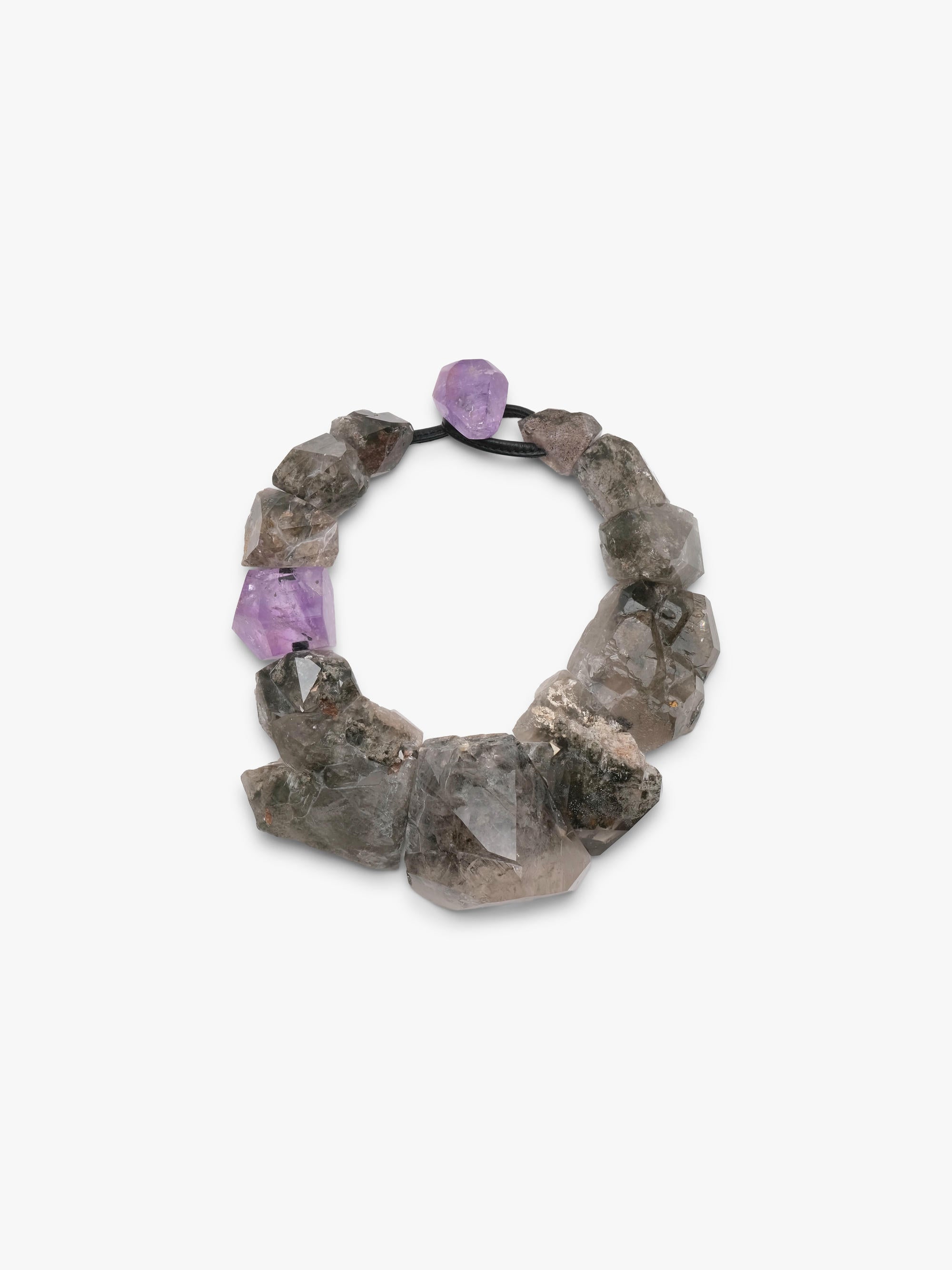 Necklace: garden quartz, amethyst