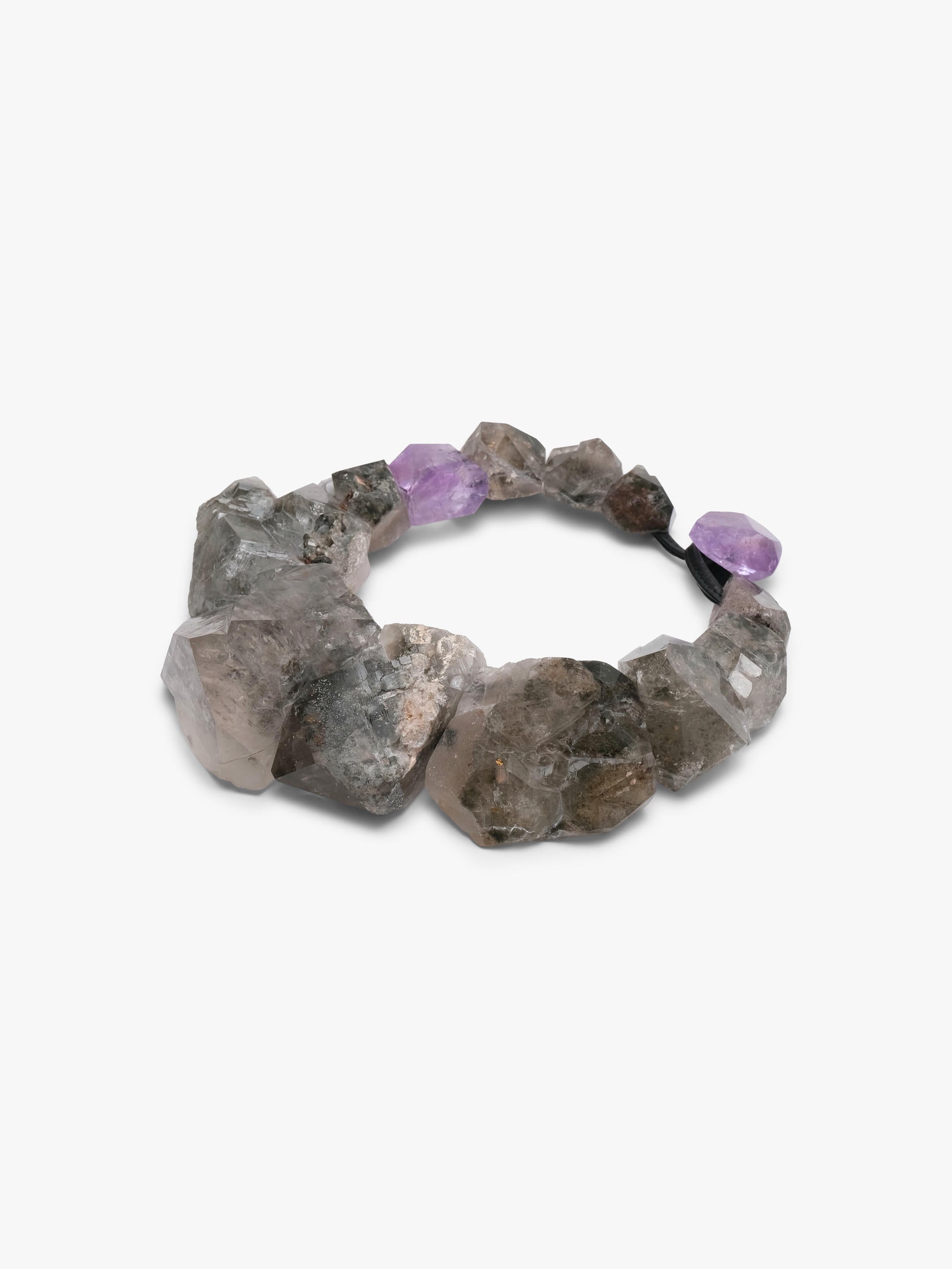 Necklace: garden quartz, amethyst