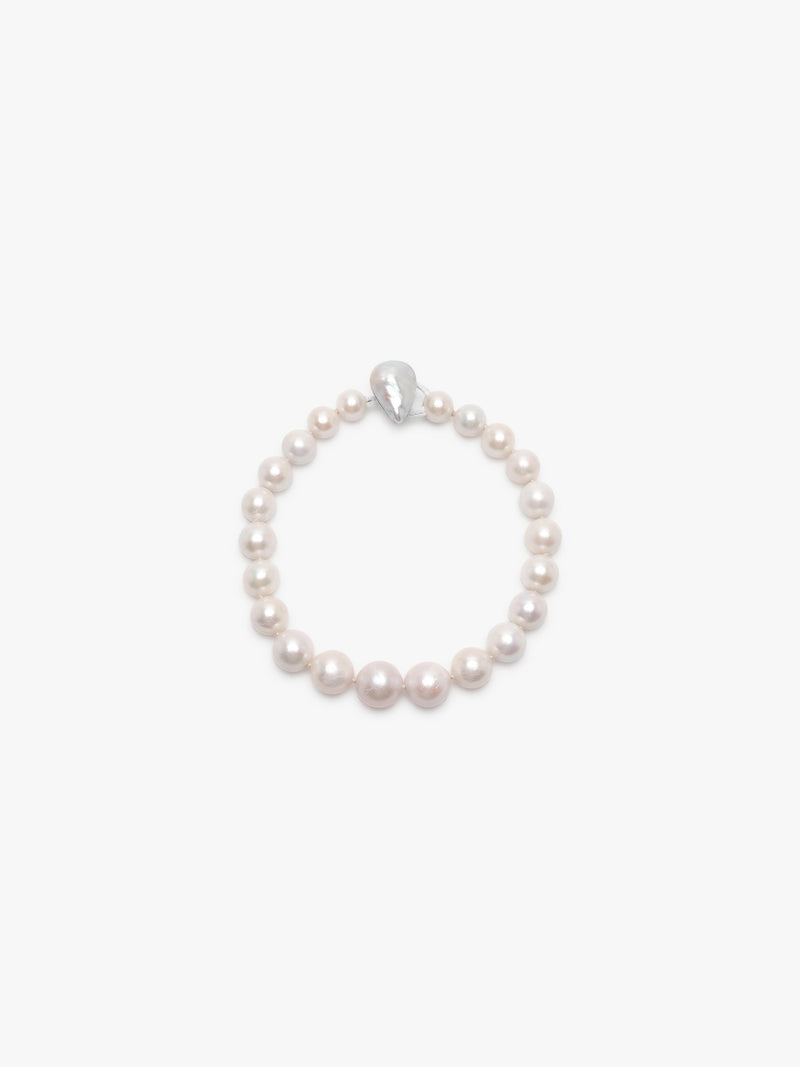 Pearl necklace on a white background
