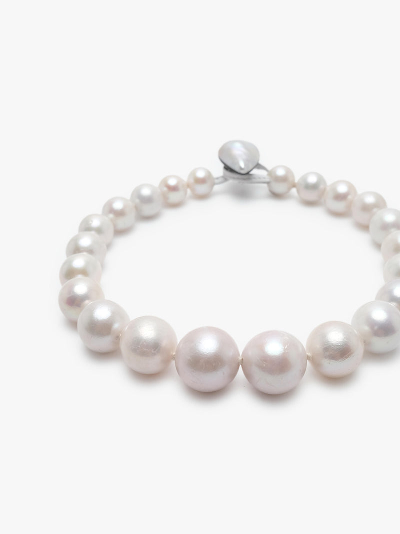 Pearl necklace on a white background