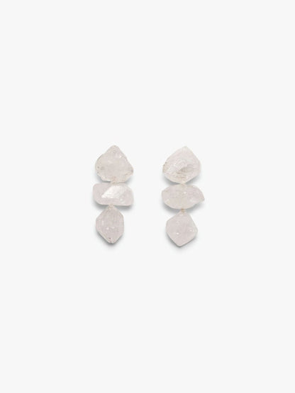 Stud earrings: diamond quartz