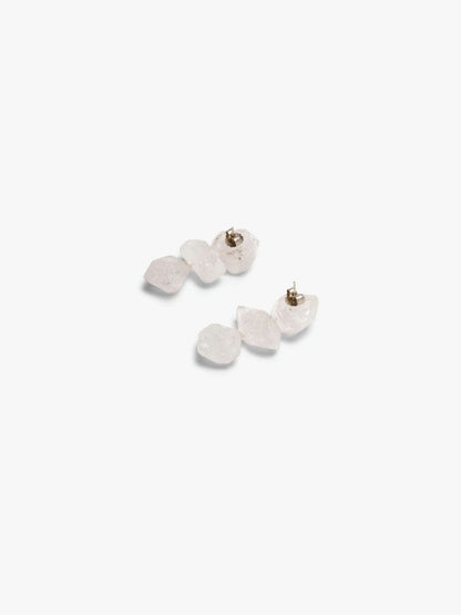 Stud earrings: diamond quartz