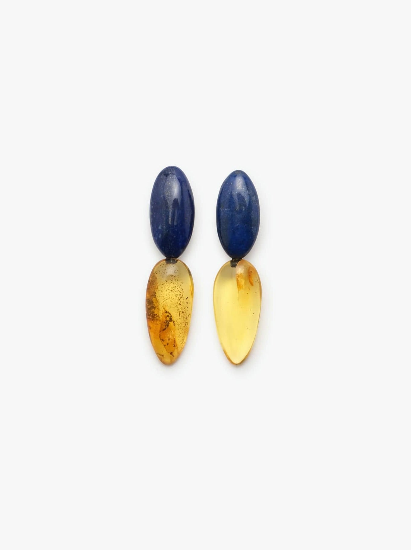 Øreringe: lapis lazuli, rav