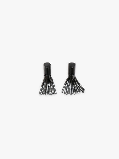 Earring: tourmaline, hematite