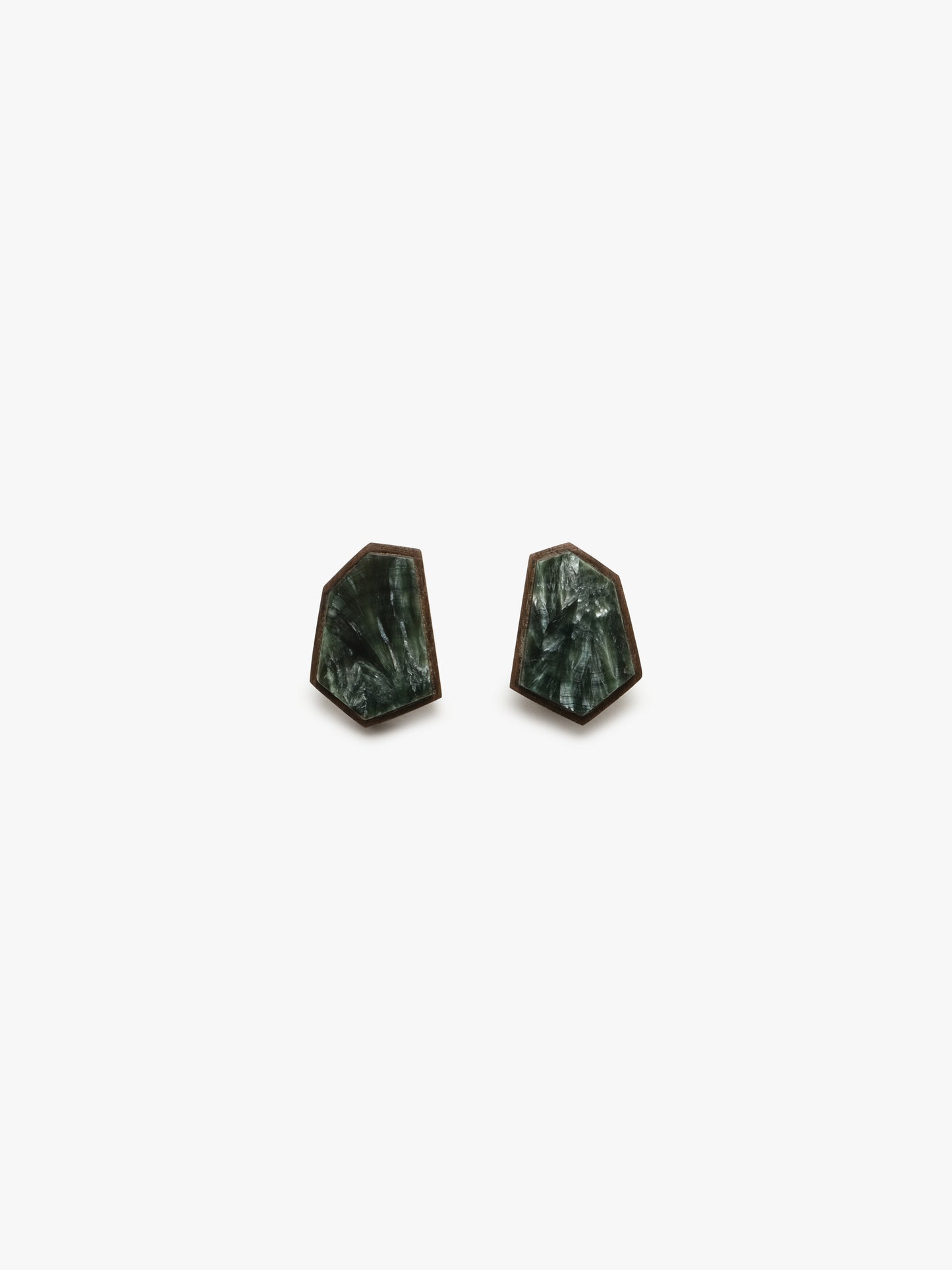 Earring: seraphinite, bog oak