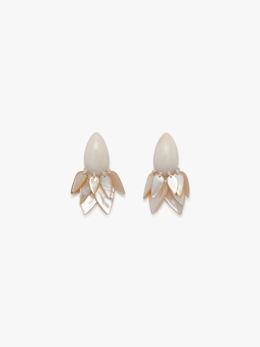 Earring: bone, mother of pearl