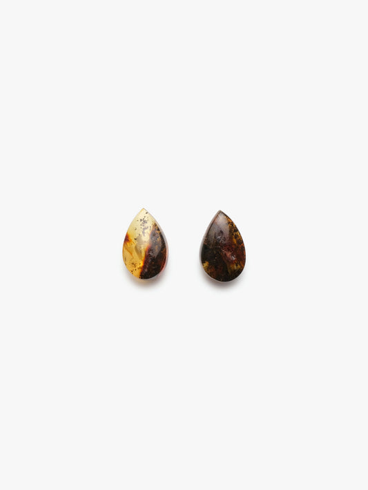 Earrings: amber