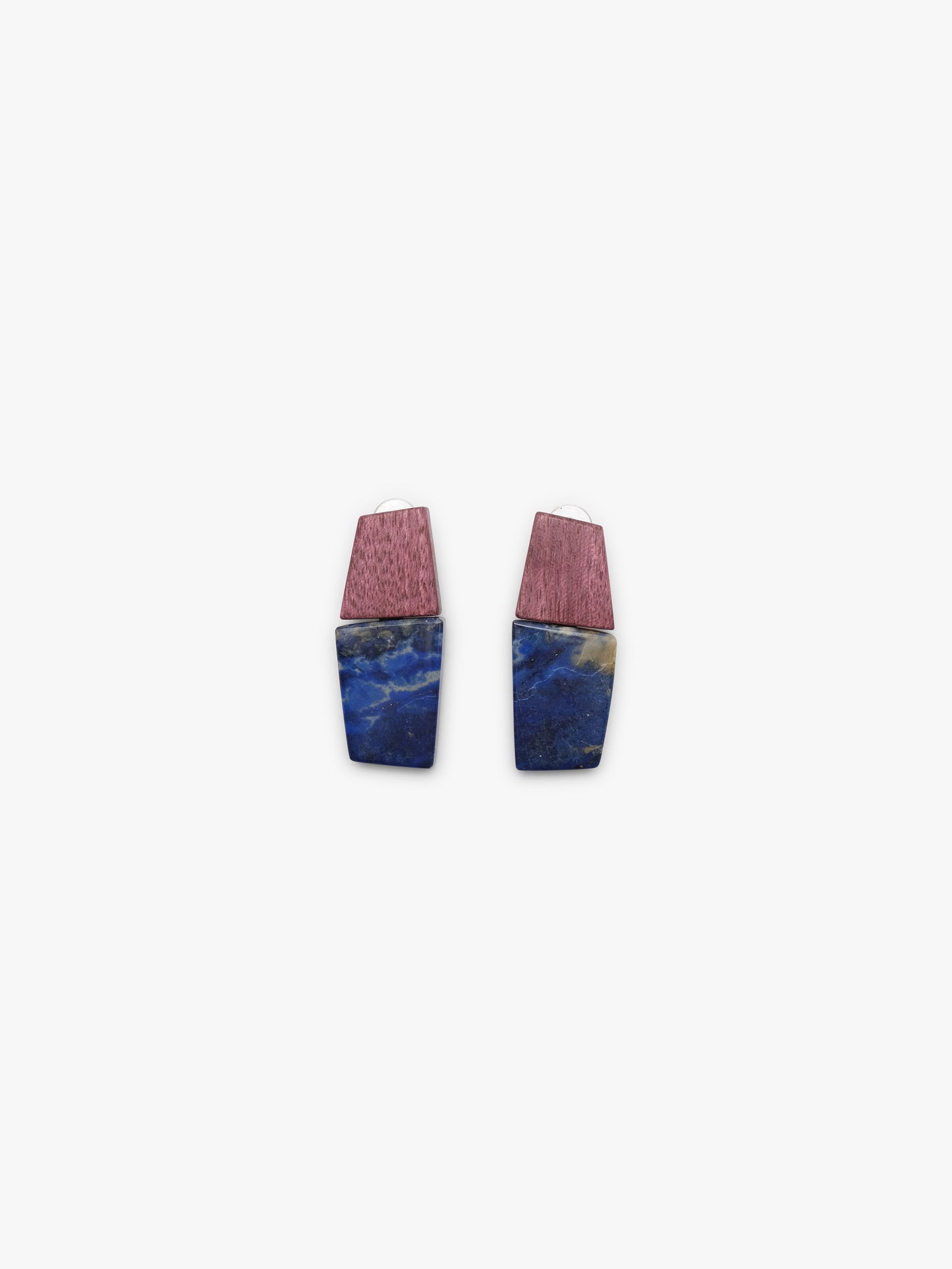 Earrings: lapis lazuli, amarant