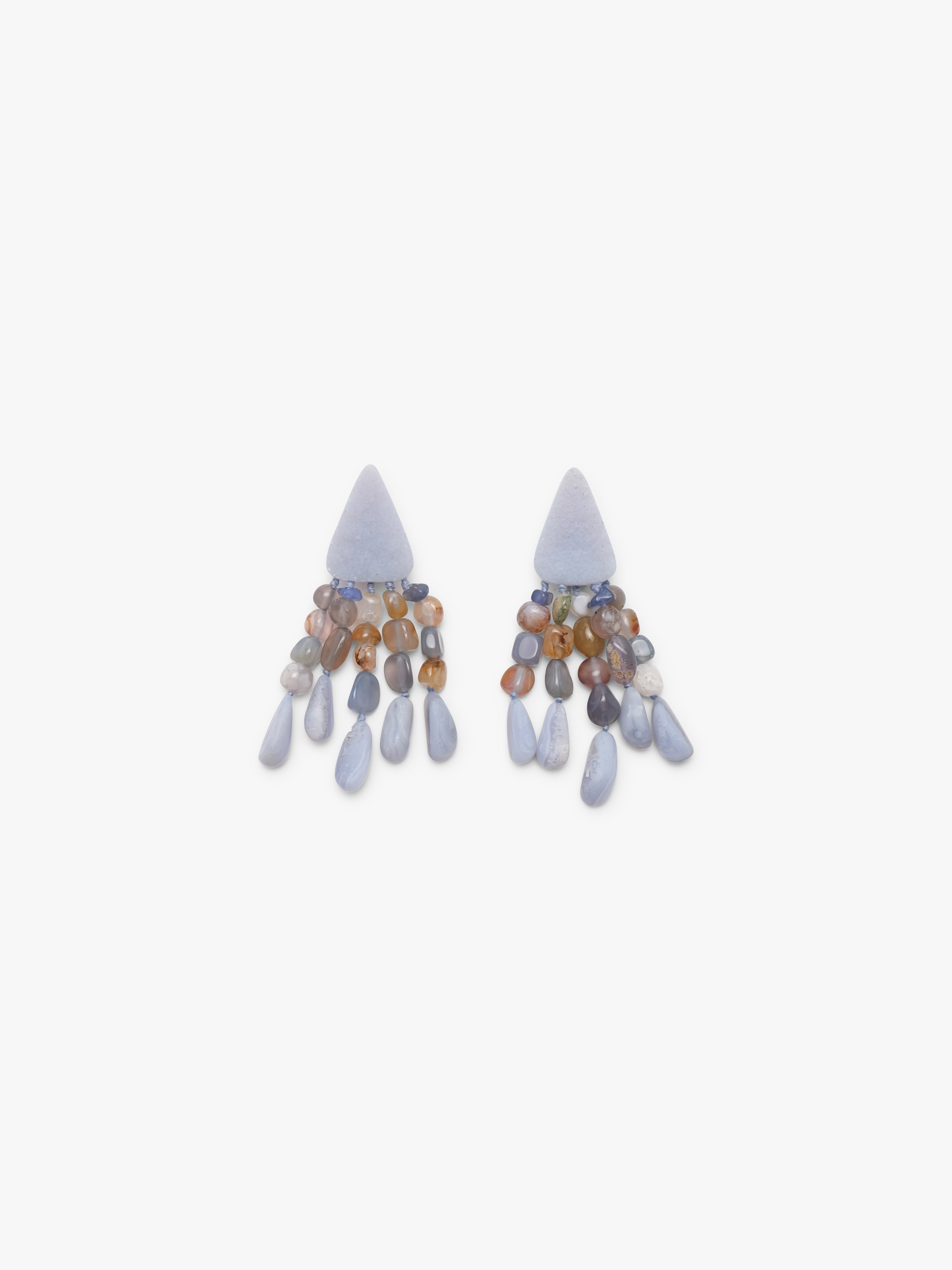 Earrings: agate, chalcedony