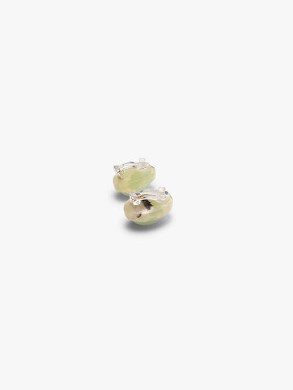 Earrings: agate, amber