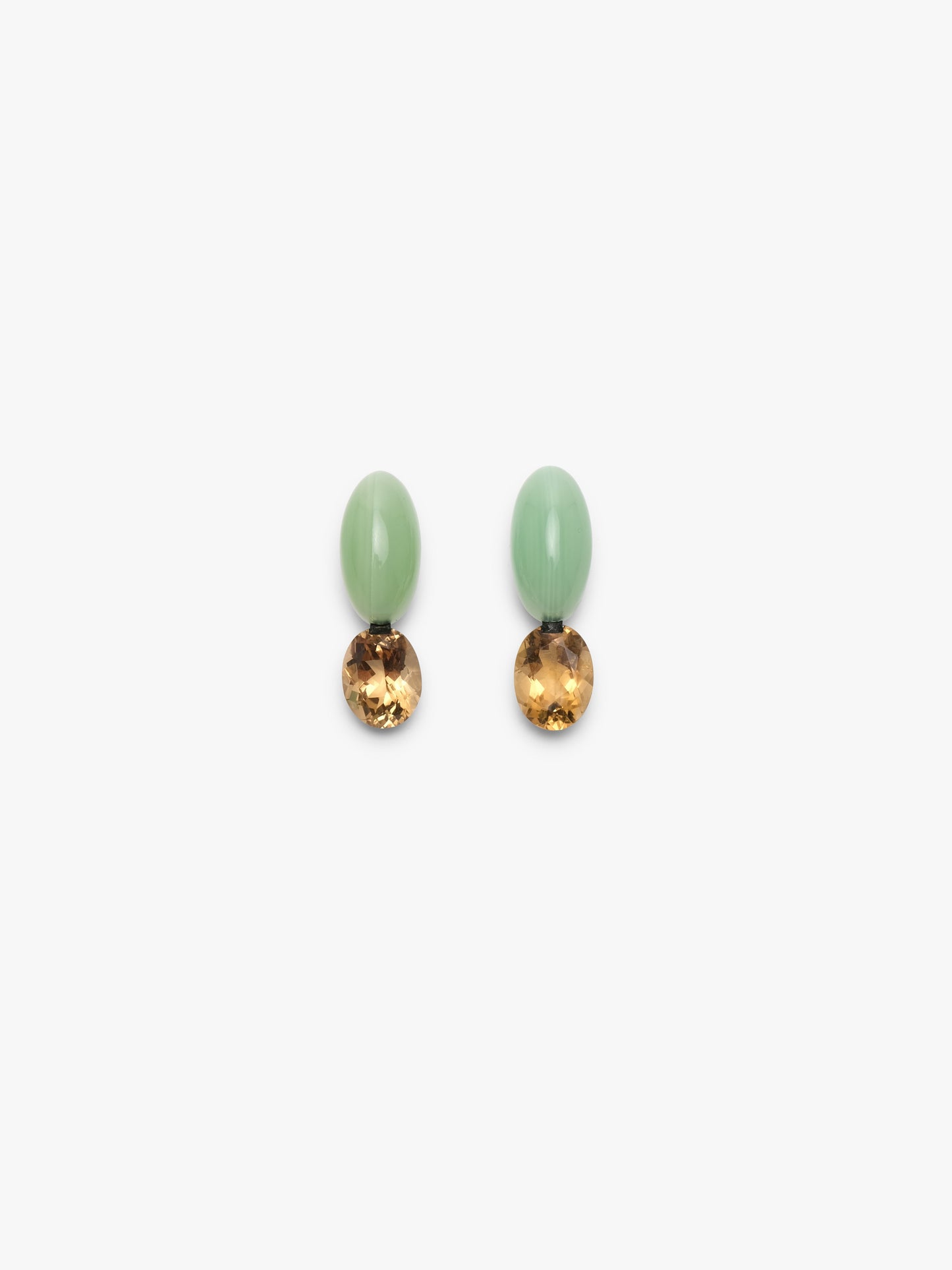 Earrings: calcite, citrine