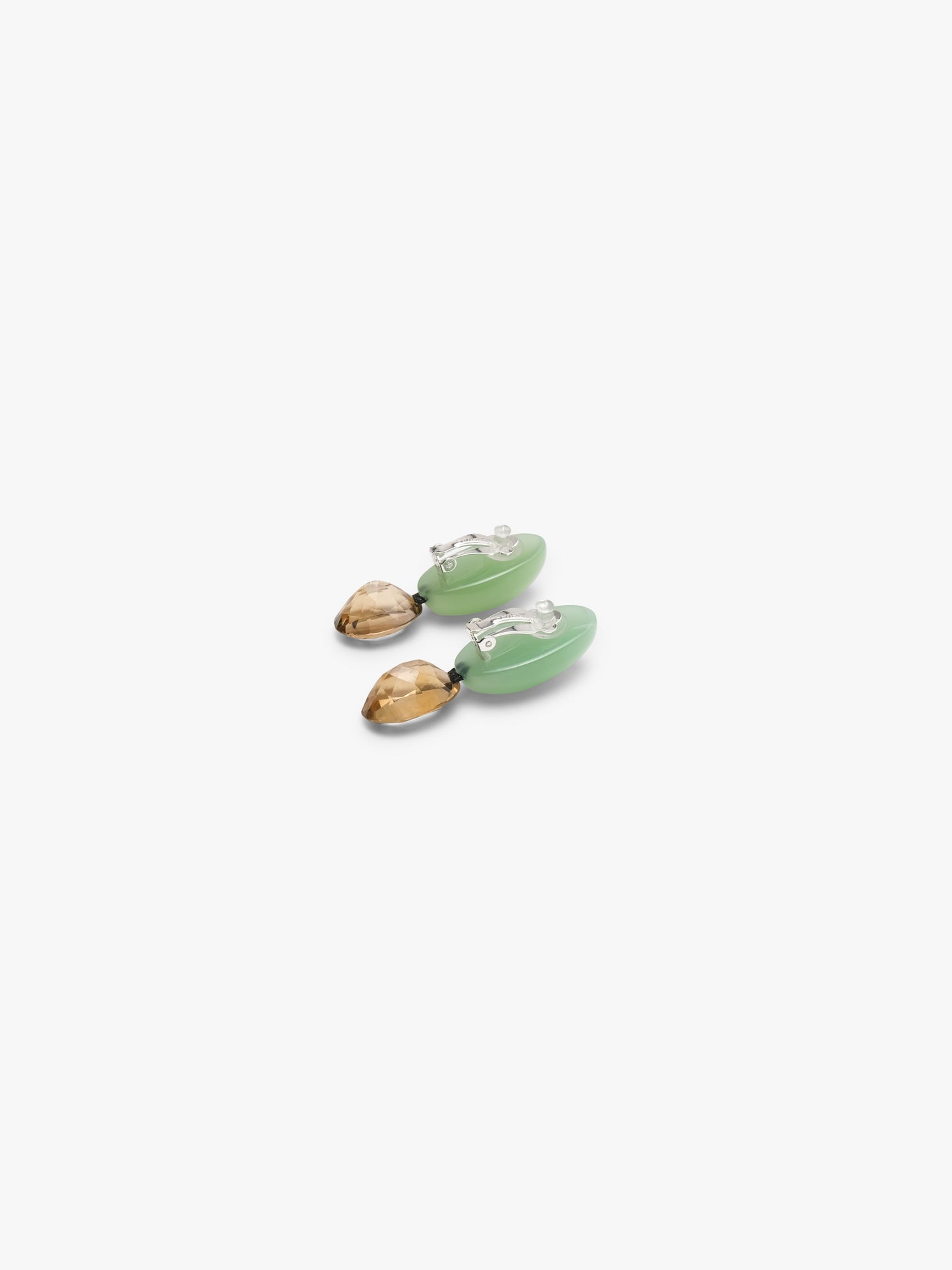 Earrings: calcite, citrine