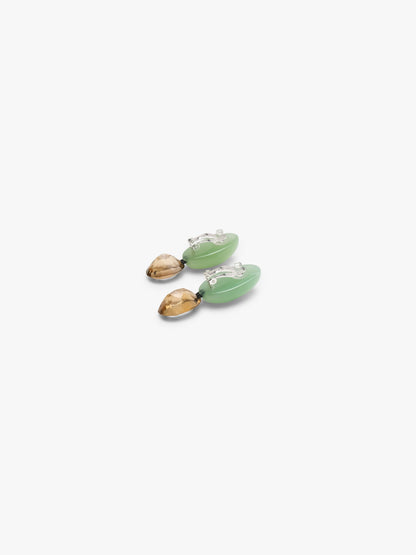 Earrings: calcite, citrine