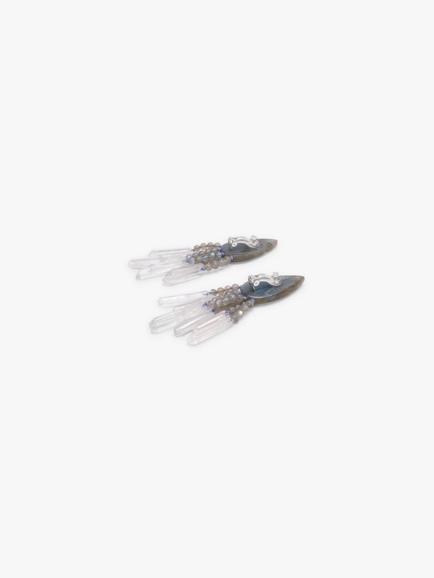 Earrings: labradorite, mountain crystal