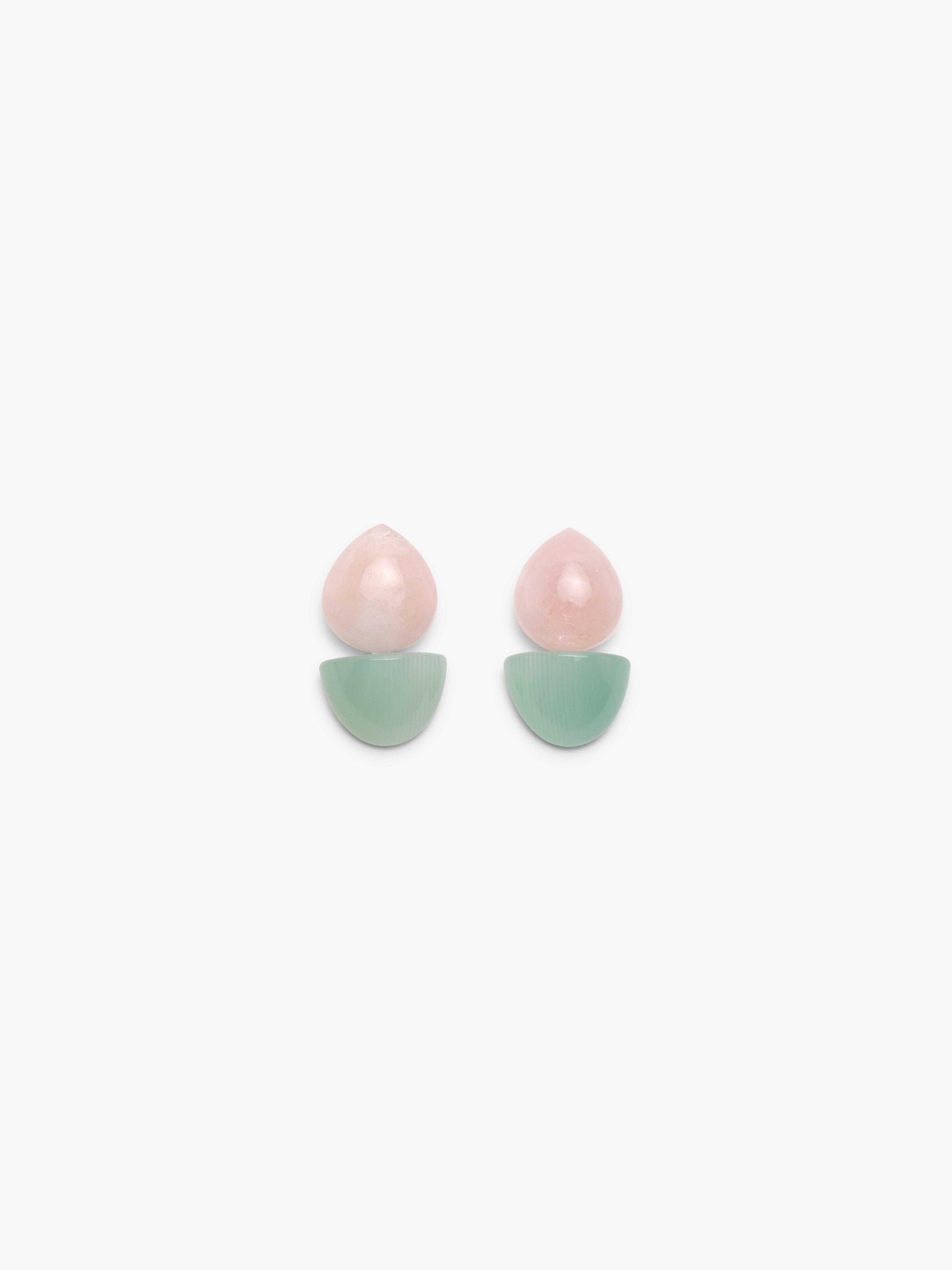 Earrings: calcite, rosequartz