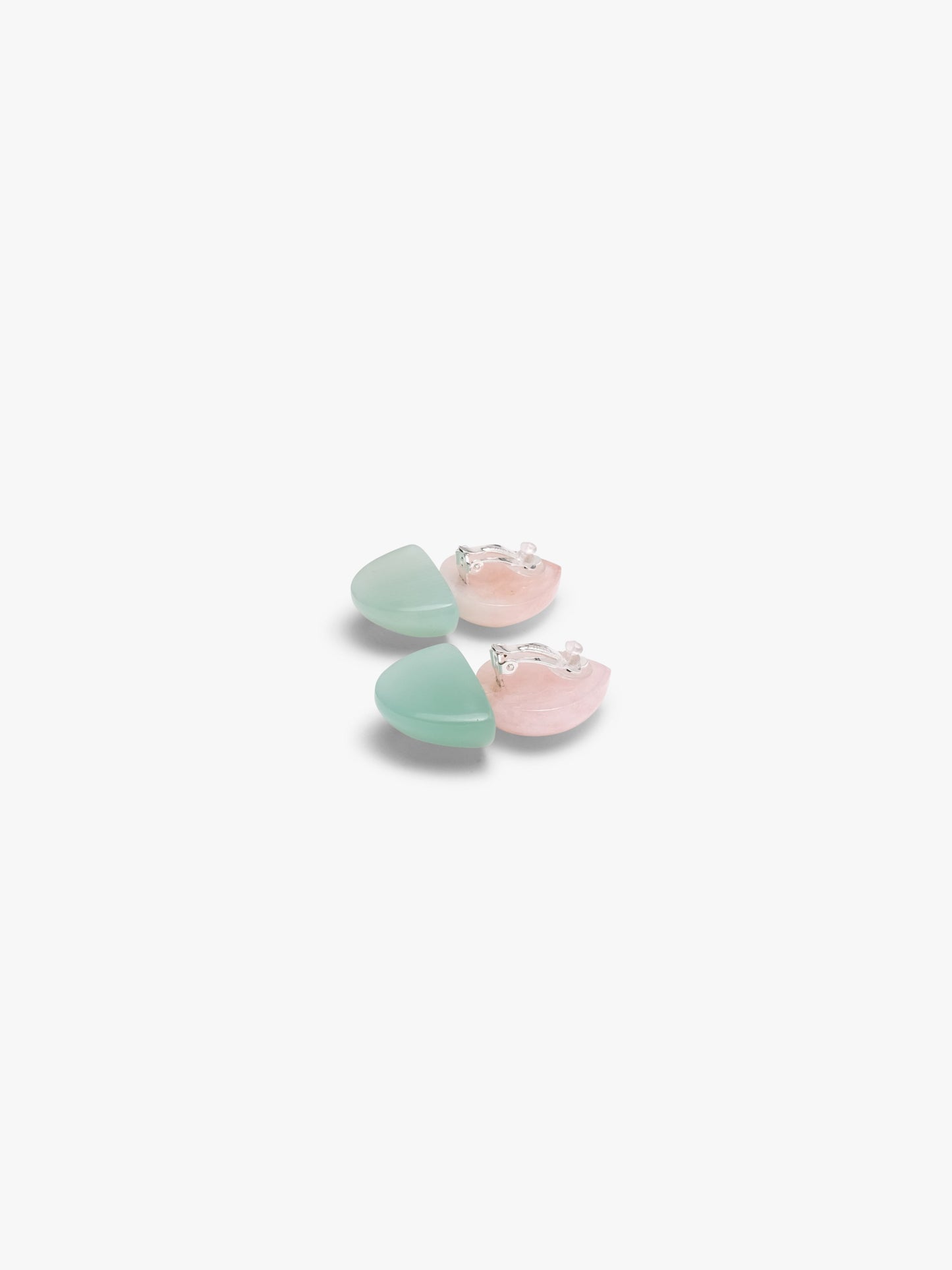 Earrings: calcite, rosequartz