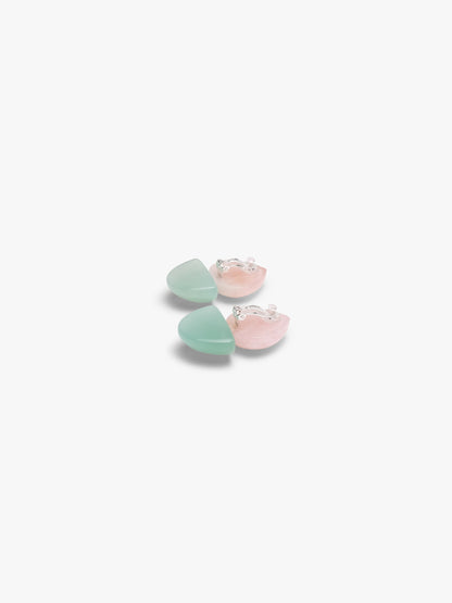 Earrings: calcite, rosequartz
