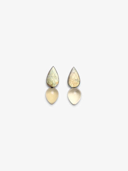 Earrings: labradorite, lemonquartz