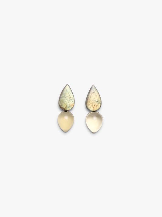Earrings: labradorite, lemonquartz