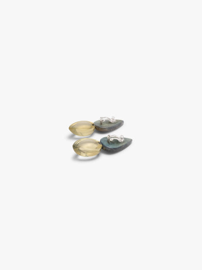 Earrings: labradorite, lemonquartz