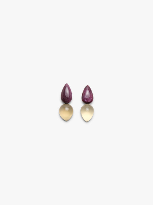Earrings: ruby zoisite, lemonquartz, amaranth