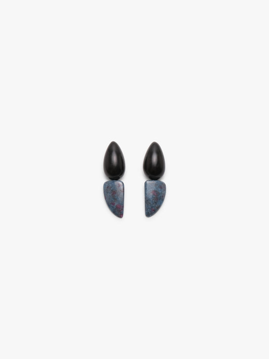 Earrings: ebony, ruby fuschite