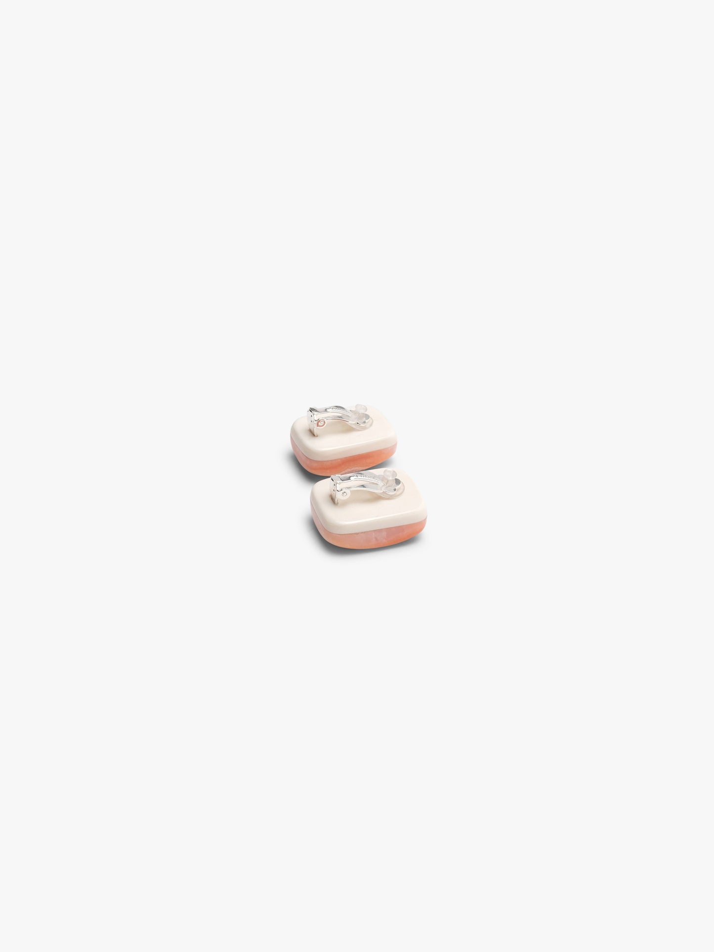 Earrings: carnelian, bone