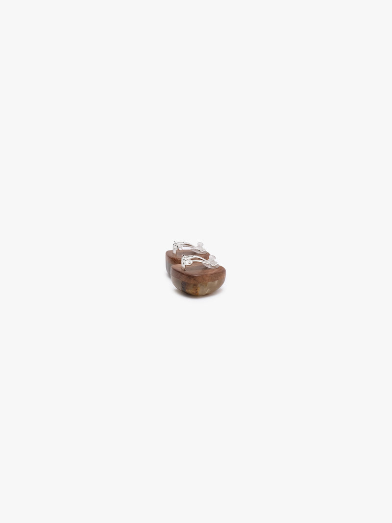 Earrings: amber, briar root