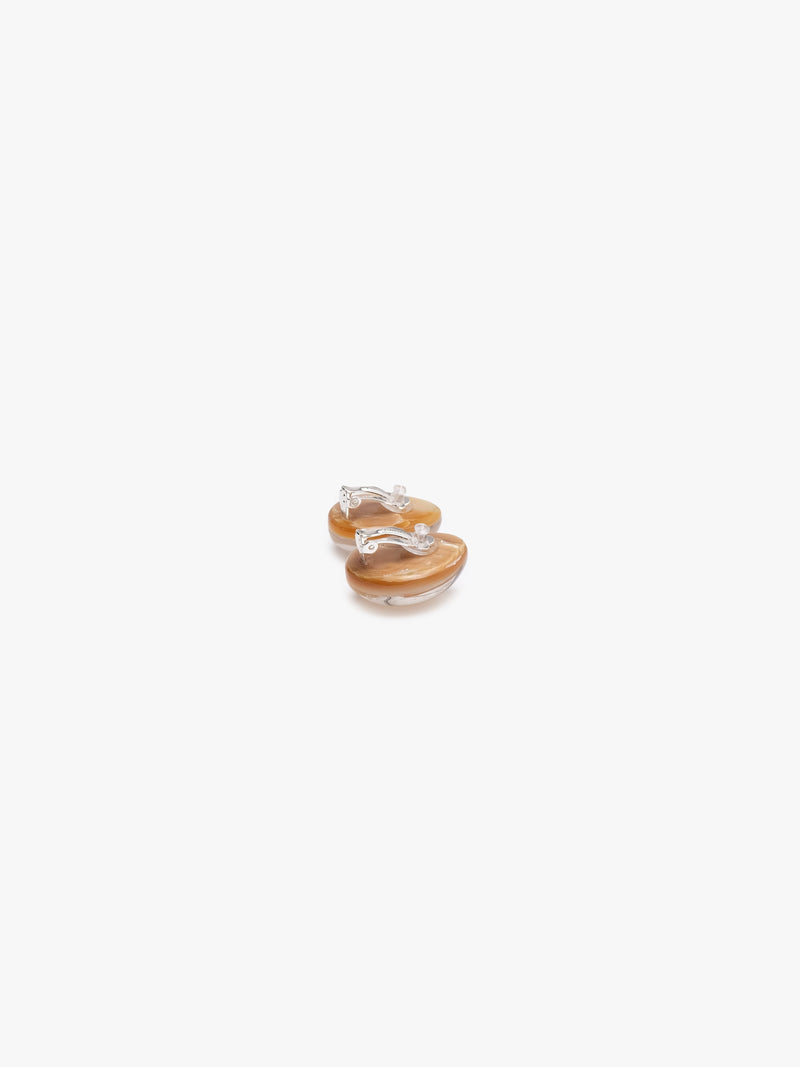 Earrings: mother of pearl, quartz