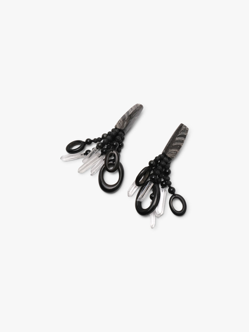 Earrings: multi materials